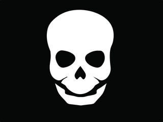 white and vector skull on black