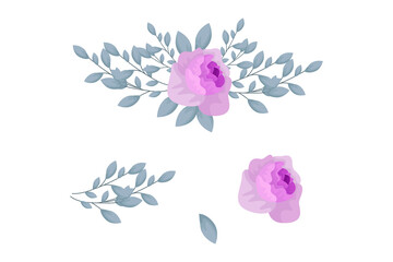 A variety of colorful arrangements of beautiful leaves and flowers