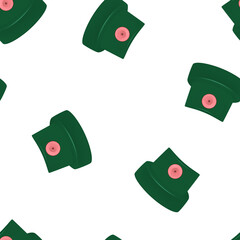 Green nozzles for aerosol can seamless pattern. Vector illustration.