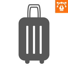 Luggage solid icon, glyph style icon for web site or mobile app, suitcase and travel , baggage vector icon, simple vector illustration, vector graphics with editable strokes.