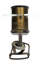 vintage pocket microscope isolated on white background