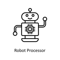 Robot Processor Vector Outline icons for your digital or print projects.