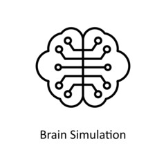 Brain Simulation Vector Outline icons for your digital or print projects.