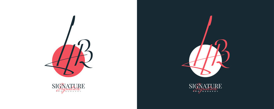 Initial H and B Logo Design in Elegant and Minimalist Handwriting Style. HB Signature Logo Design