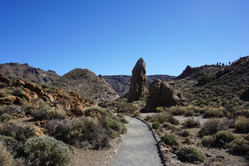 Views on caldera and el teide from La Rambleta, Tenerife, March 2022