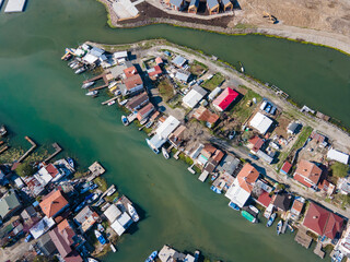 Fototapeta na wymiar Aerial panorama of Chengene Skele - Fishing Village, Bulgaria