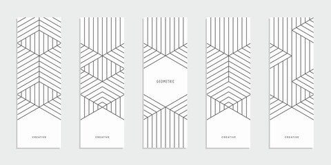 Abstract geometric technological company brochure. Vector business flyer.