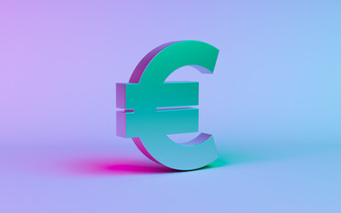 Obraz premium The euro symbol is in tinted composition. Horizontal composition with copy space.