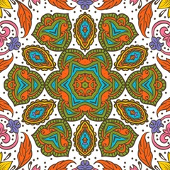 Abstract Pattern Floral Blue Pink Orange Green 643