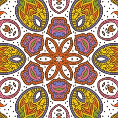 Abstract Pattern Floral Blue Pink Orange Green 632