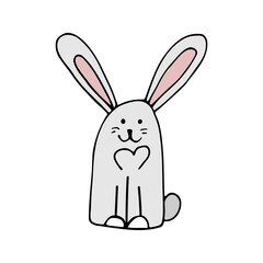 Cute doodle bunny for easter design.
