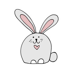 Cute doodle bunny for easter design.