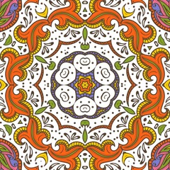 Abstract Pattern Floral Blue Pink Orange Green 555