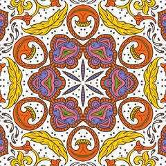 Abstract Pattern Floral Blue Pink Orange Green 553