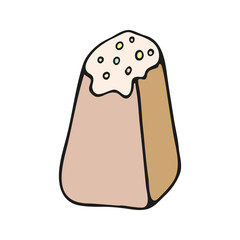 Hand drawn easter cake, bread. Doodle vector illustration