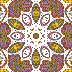 Abstract Pattern Floral Blue Pink Orange Green 501