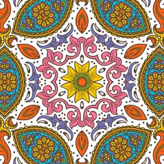 Abstract Pattern Floral Blue Pink Orange Green 477