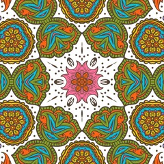 Abstract Pattern Floral Blue Pink Orange Green 473
