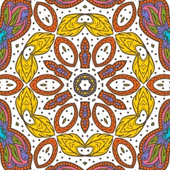 Abstract Pattern Floral Blue Pink Orange Green 462