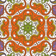 Abstract Pattern Floral Blue Pink Orange Green 459
