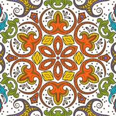 Abstract Pattern Floral Blue Pink Orange Green 443