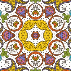 Abstract Pattern Floral Blue Pink Orange Green 442