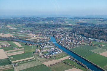 Fototapeta na wymiar aerial view of Büren an der Aare