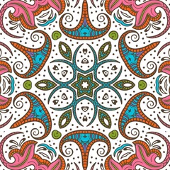Abstract Pattern Floral Blue Pink Orange Green 437