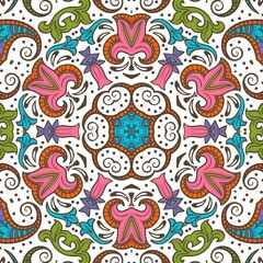 Abstract Pattern Floral Blue Pink Orange Green 389