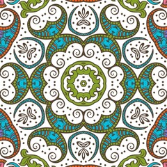 Abstract Pattern Floral Blue Pink Orange Green 388