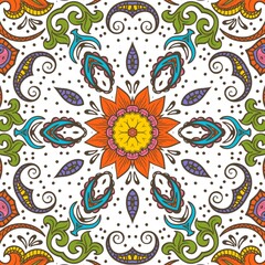 Abstract Pattern Floral Blue Pink Orange Green 343