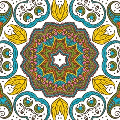 Abstract Pattern Floral Blue Pink Orange Green 338