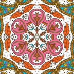 Abstract Pattern Floral Blue Pink Orange Green 331
