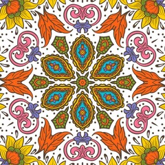 Abstract Pattern Floral Blue Pink Orange Green 315