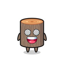 cute tree stump character with hypnotized eyes