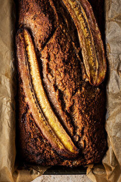 Coconut Banana Bread in a kitchen setting