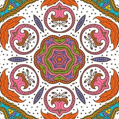 Abstract Pattern Floral Blue Pink Orange Green 289