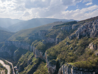 Aerial view of Iskar river Gorge near village of Milanovo, Bulgaria