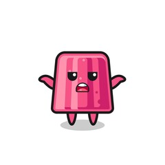 Fototapeta premium jelly mascot character saying I do not know