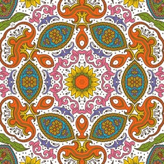 Abstract Pattern Floral Blue Pink Orange Green 266