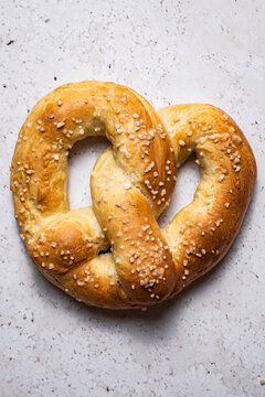 Fresh heart shaped soft Pretzels