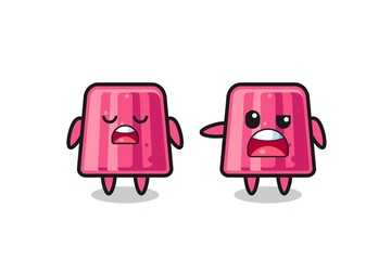 illustration of the argue between two cute jelly characters