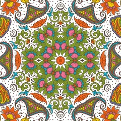 Abstract Pattern Floral Blue Pink Orange Green 248