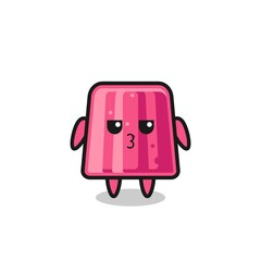 the bored expression of cute jelly characters