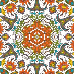 Abstract Pattern Floral Blue Pink Orange Green 240