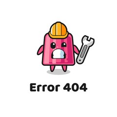 error 404 with the cute jelly mascot