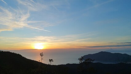 sunset over the mountains