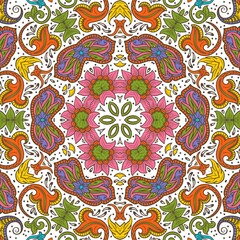 Abstract Pattern Floral Blue Pink Orange Green 216