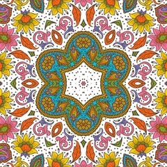Abstract Pattern Floral Blue Pink Orange Green 196