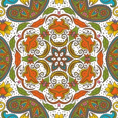 Abstract Pattern Floral Blue Pink Orange Green 194